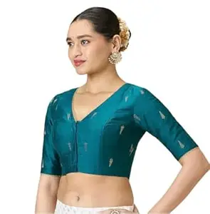 Studio Shringaar Women Cotton blend Half Sleeve Readymade Saree Blouse