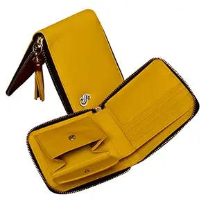 SOUMI Genuine Leather Yellow Women's Wallet (SM-703YL)