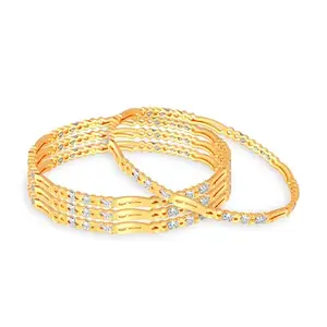 VFJ VIGHNAHARTA FASHION JEWELLERY Vighnaharta Traditional Wear Alternative Design Gold Plated Alloy Bangle for Women and Girls [VFJ1027BG2-4]