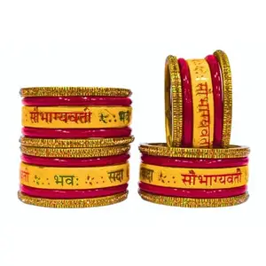 new lac bangles set for women (pack of 20). sada saubhagyawati red color. lah or lahathi for chath puja, durga puja and diwali. SHADI JODA (2-4)
