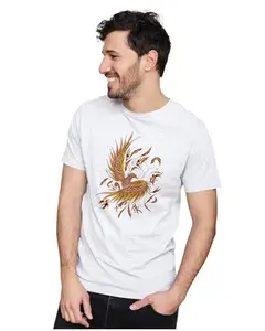 ALLEN BLACK Men's & Women's Regular Fit 100% Cotton T-Shirt (PHOENIX20-White 5XL Men Round_)