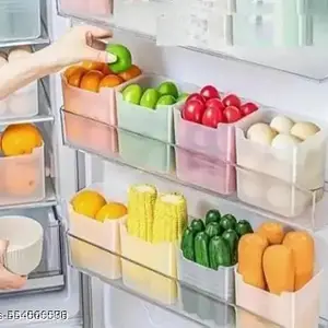 Premium Fridge Storage Space-Saving Refrigerator Side Door Organizer - 1000 ml (Pack of 8)|Type -1054 for Home and Kitchen