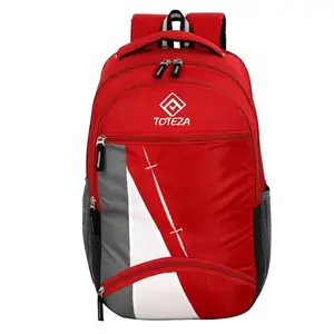 TOTEZA Multi-Compartment Laptop Backpack | 32L Water-Resistant Travel & School Bag for Men and Women | Padded Straps, Bottle Holder, Laptop Sleeve (Red)