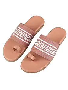 WalkTrendy Womens Synthetic Pink Open Toe Flats - 5 Uk (Wtwf690_Pink_38)
