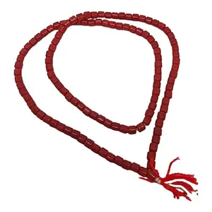 JRG Round Shaped Beads Original Moonga Moti Mala/Kanthi Mala for Neck & Hand for Womens Mens - Pack of 1