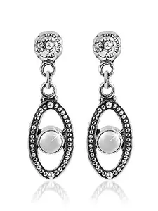 Yellow Chimes Gemstone Pearl 925 Sterling Silver Hallmark and Certified Purity Drop Earrings for Women and Girls