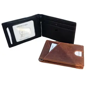Leather Card Holder, Genuine Leather Wallet or Men, Card Holder Wallet. Gift Wallet, Men's Card & ID Case (Brown)