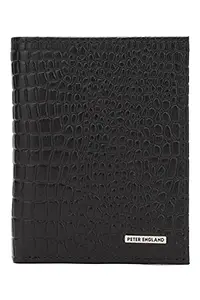 Peter England Mens Black Leather Wallet