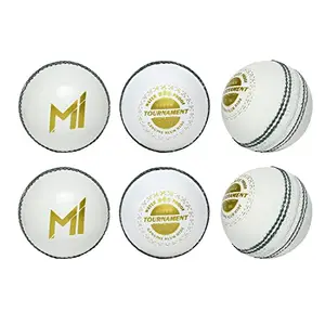 playR x Mumbai Indians Super Tournament Leather Ball Pack of 6 - White