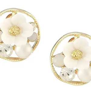 KRELIN Korean Style Stud Flower Earrings For Women & Girls (Pack of 1 Pair)