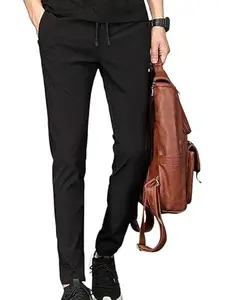 Track Pant for Men || Track Pants || Plain Track Pant (in, Alpha, M, Regular, Standard, Black)