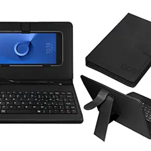 ACM Keyboard Case Compatible with Alcatel 1x Mobile Flip Cover Stand Plug & Play Device for Study & Gaming Black
