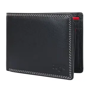 Zoom Shoes Genuine Leather Wallet for Men ZW-28312 | Handcrafted Wallet with RFID Protection, 11 Card Slots, 2 Currency Compartments, 1 ID Card Window, 1 Zip Coin Pocket (Black)