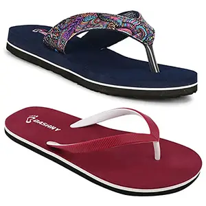 Dashny Combo Pack Of 2 Multicolor Comfortable Casual Slippers & Flip Flops For Women's (Combo-(2)-165-211)