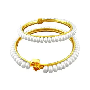 Sri Jagdamba Pearls Dealer White Pearl Bangles For Women/Girls