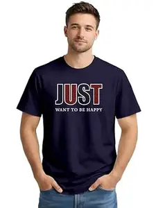 ENCIGER Men’s Printed Cotton T-Shirt | Graphic Casual Tee Round Neck Half Sleeve | Trendy Regular Fit Summer Wear