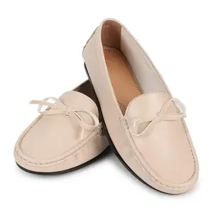 YOHO Bliss Comfortable Slip On Casual Loafer for Women | Stylish Fashion Loafers Range | Cushioned Footbed Finish | Style & All-Purpose | Formal Office Wear Shoe Beige