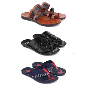 DRACKFOOT Men's Sandals | Lightweight Wear| Stylish & Easy to Wear For Men's GRT-SAN-(3-COMBO)-3151-3126-3130-10
