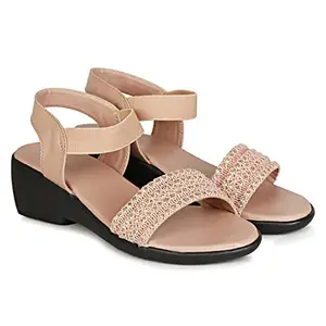 RIGHT STEPS Women's Peach Fashion Sandals| Sandals for girls|Sandals for women