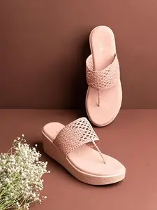 Inc.5 Womens Peach Casual T Strap Wedge Sandals