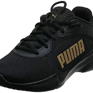 Puma Women's Jaro Fresh Wn s Black Team Gold Running Shoe-4 Kids UK (19369305)