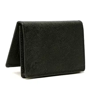 LOUIS STITCH Safiano Leather Black Wallet for Men | RFID Blocking Wallet with ID Card Holder, 1 Cash Compartment, 2 Card Slots | Slim Purse for Men (WL-SF_JB)