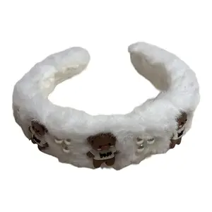 Kritagya By Nail Art Studio | Headband For Styling And Costume Accessory | Plush Fabric | Penguin Embellishments | Pearl Accents | Cozy Texture | White