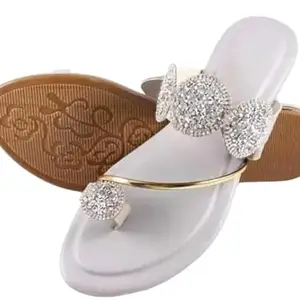 Women's Knitted Mule Slippers, Slip-on House Elite Women Flats (WHITE, UK Footwear Size System, Adult, Women, Numeric, Medium, 9)