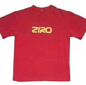 Men's Red Round Neck Over Sized T-Shirt – Print with Skull & Rose Illustration