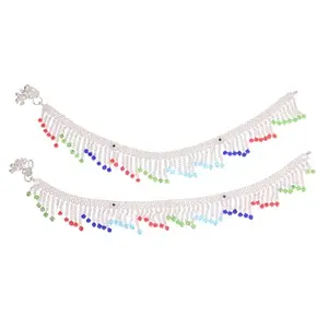 Womens Traditional Copper Payal Anklets Handmade Ethnic Foot Jewellery with Adjustable Fit Antique Finish for Wedding, Festive & Casual Wear (Design 24)