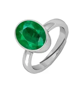 DAURAYA GEMS 3.25 Ratti 2.00 Carat Natural Emerald Adjustable Panna Ring Certified for Women's and Men's