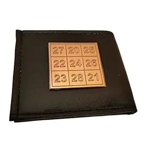 DEVAMA THE DIVINE Kuber Card of Abundance for Wallet | Kuber Yantra Numbers Small 2 Inch X 2 Inch Copper Yantra Brown Colour 1 Piece