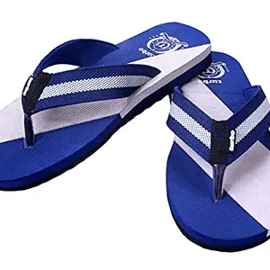 turbo Printed Lightweight Chappal/Slippers for Men (Blue and White, 06)