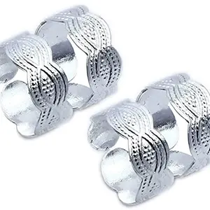 Buy 1 Get 1 Western Style Silver Plated (Bichiya) Toe Ring for Women and Girls (Pack of 4)