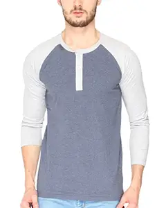 Campus Sutra Men's Cotton T-Shirt ( SS15MEL_RGFSHNY_M_PLN_BUGR_XL _ Blue Melange _ XL )