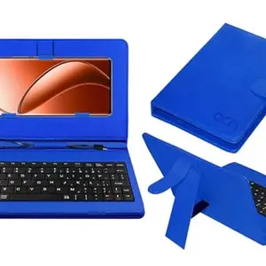 ACM Keyboard Case Compatible with Realme 12 Pro Plus Mobile Flip Cover Stand Direct Plug & Play Device for Study & Gaming Blue