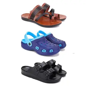 Men's Sandals | Lightweight Wear| Stylish & Easy to Wear For Men's PCV-SAN-(3-COMBO)-3151-3019-3115-8
