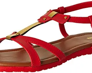 BATA womens JENNY Red Flat Sandal - 4 UK (5615402)