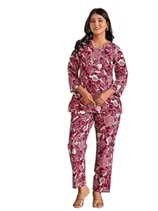 Clothonus Women Designer Co-ERD Set in Heavy Embroidery Cotton Short Kurti with Palazzo Set_1012