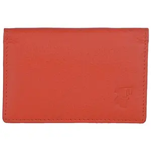 FT Red and Orange Unisex Leather Credit Card Holder