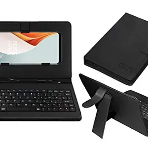 ACM Keyboard Case Compatible with Oneplus Nord N100 Mobile Flip Cover Stand Direct Plug & Play Device for Study & Gaming Black