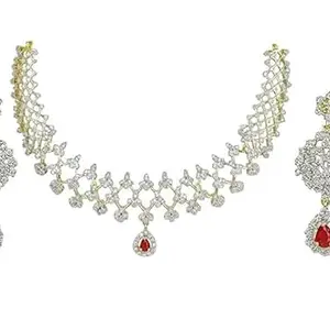 Maroon Ruby Dotted Necklace for Women – Elegant and Stylish Jewelry