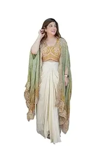 Fashion Since Lehenga Choli For Women's And Girls For Style Premium Chinnon Silk Fabric With Cording & sequin work wedding bollywood party girls wear dhoti indo western (Yellow)