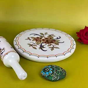 Printed Designs Marble chakla belan Set ( Wooden Belan) / Rolling Pin