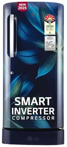 LG 210 L, 5 Star, Direct Cool, Smart Inverter Compressor, Single Door Refrigerator (2025 Model, GL-D231ABAU, Blue Aurora, Humidity Controller, Base stand with Drawer & Fast Ice Making)