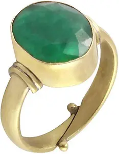 5.25 Ratti Natural Certified Emerald Panna Gemstone Panchdhatu Ring for Men and Women