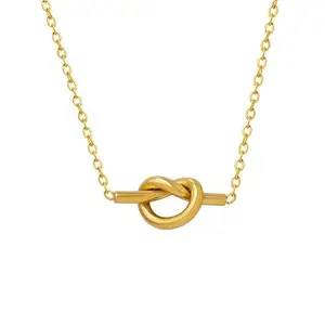MYKI Ornate brilliance & Elegant Gold Knot Pendant For women & girls
