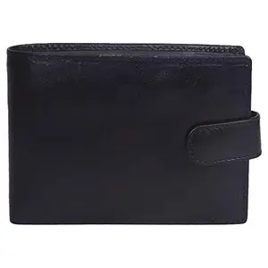 Leatherman Fashion LMN Genuine Leather Black Men's Bi-fold Wallet (8 Card Slots)
