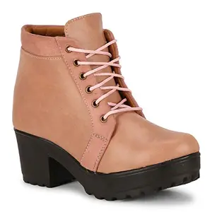 commander shoes Casual Heel Boots for Girls and Women (39, S-Peach, 817)