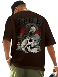 ENCIGER Men Printed Oversized T-Shirt Cotton Drop Shoulder Loose Fit Graphic Casual Wear Streetwear Tee